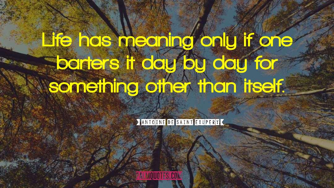 Antoine De Saint Exupery Quotes: Life has meaning only if