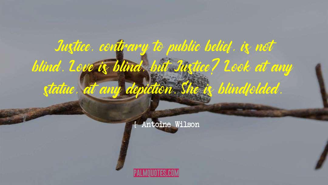 Antoine Wilson Quotes: Justice, contrary to public belief,