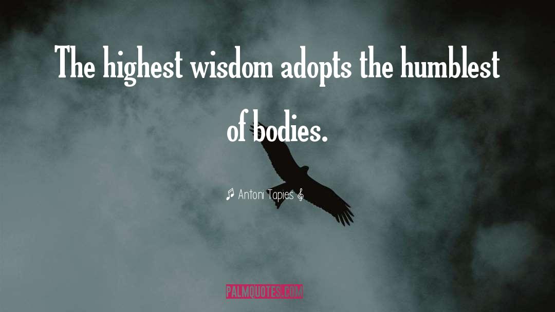 Antoni Tapies Quotes: The highest wisdom adopts the