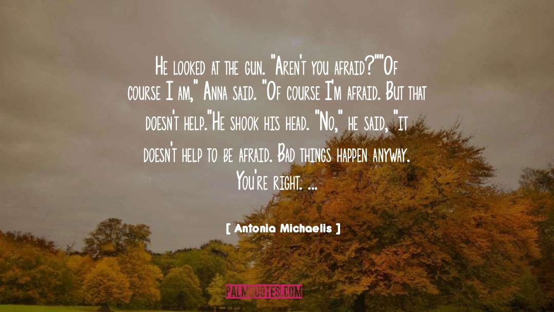 Antonia Michaelis Quotes: He looked at the gun.