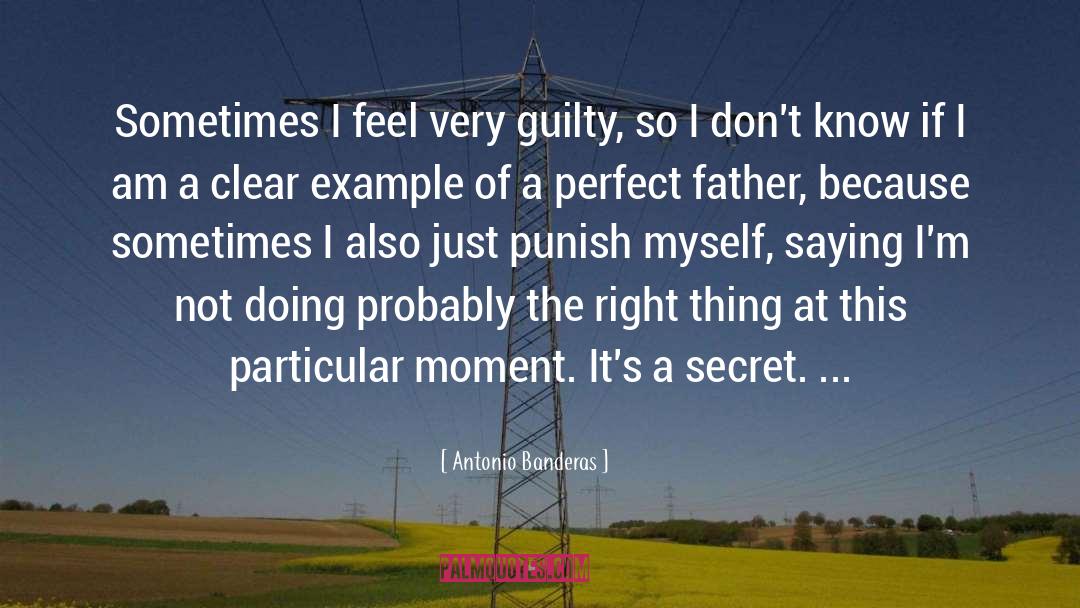 Antonio Banderas Quotes: Sometimes I feel very guilty,