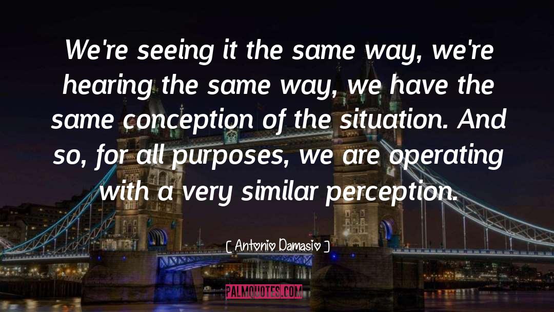 Antonio Damasio Quotes: We're seeing it the same