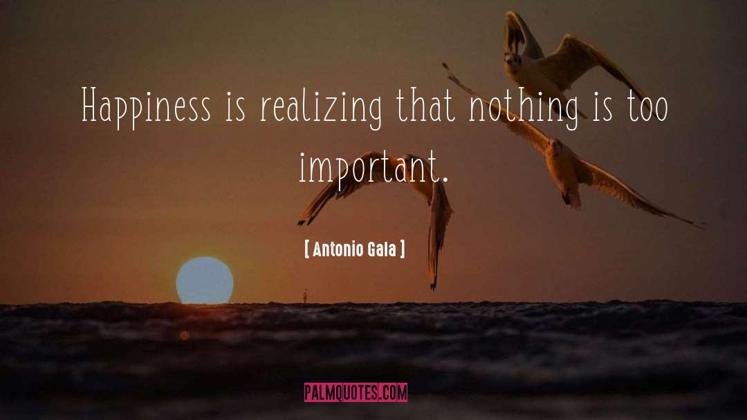 Antonio Gala Quotes: Happiness is realizing that nothing