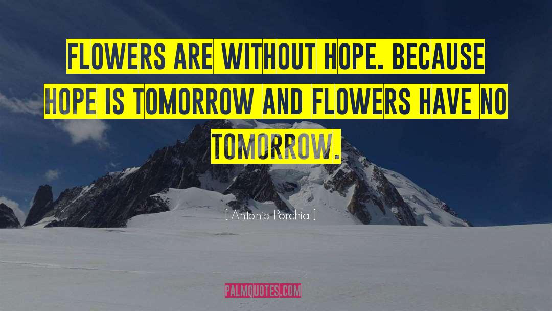Antonio Porchia Quotes: Flowers are without hope. Because