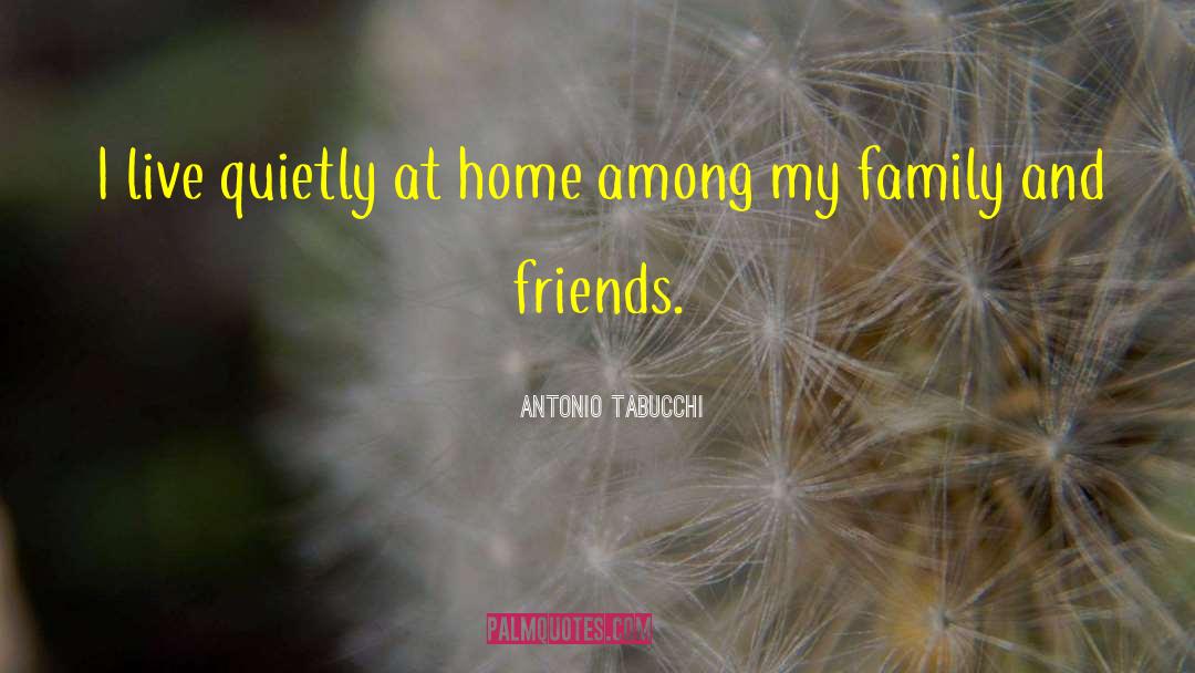 Antonio Tabucchi Quotes: I live quietly at home