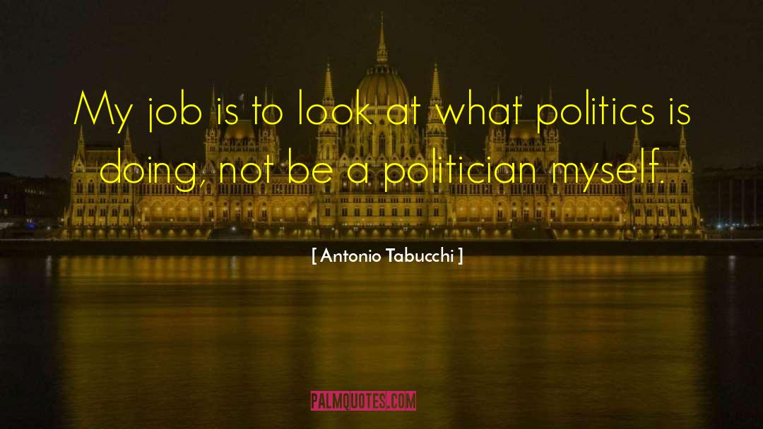 Antonio Tabucchi Quotes: My job is to look