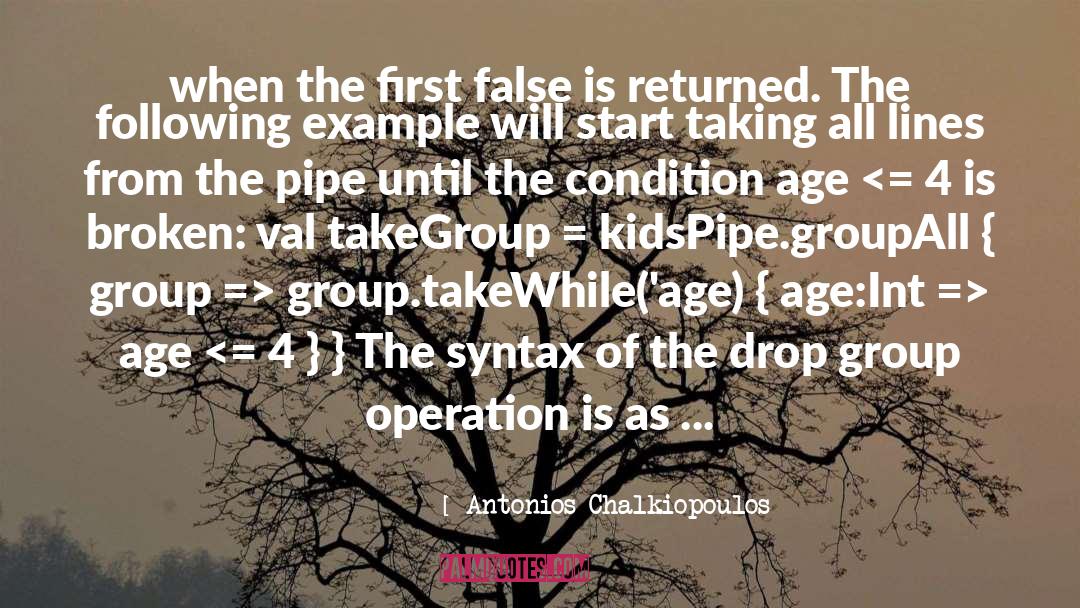 Antonios Chalkiopoulos Quotes: when the first false is