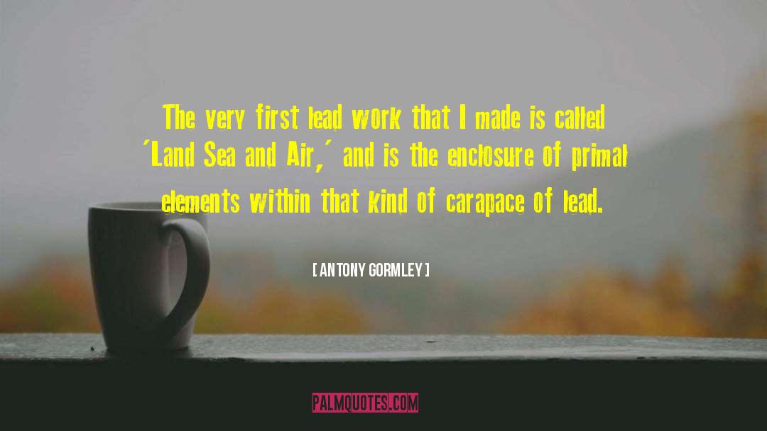 Antony Gormley Quotes: The very first lead work
