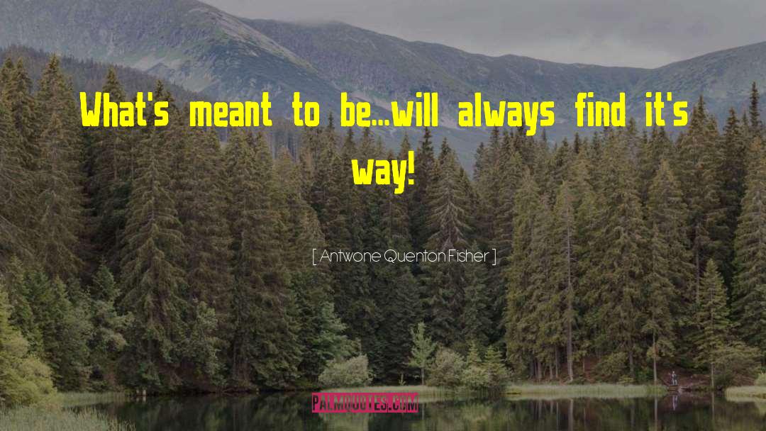 Antwone Quenton Fisher Quotes: What's meant to be...<br />will