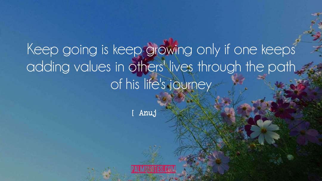 Anuj Quotes: Keep going is keep growing