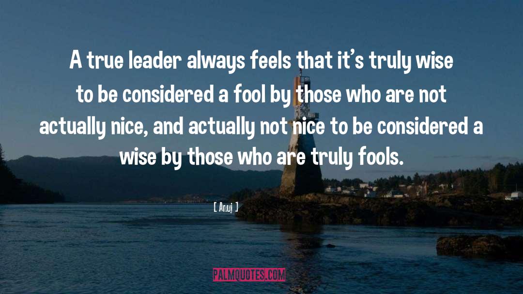 Anuj Quotes: A true leader always feels