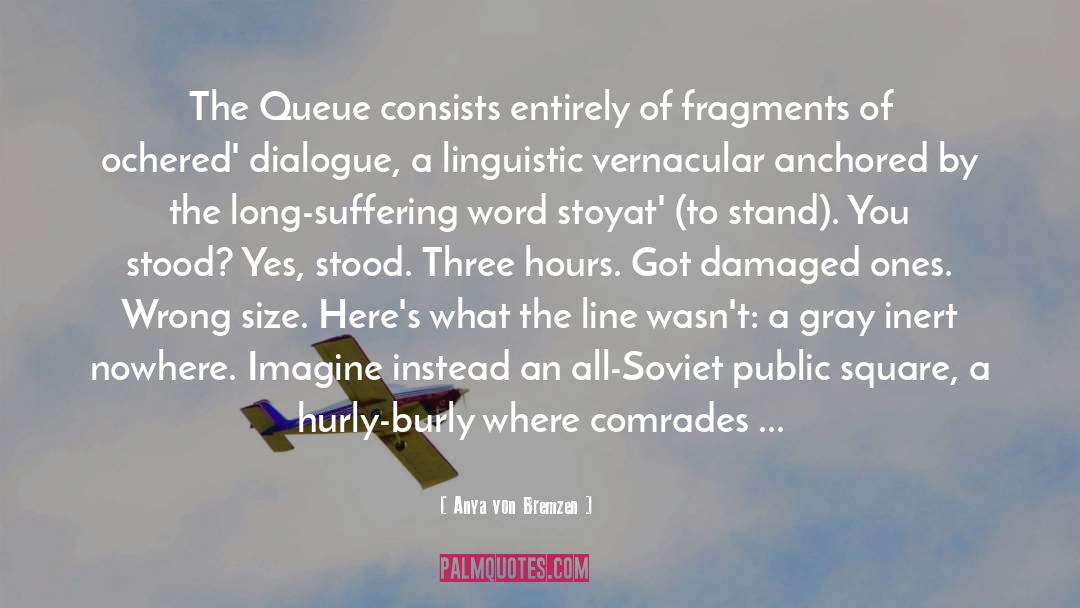 Anya Von Bremzen Quotes: The Queue consists entirely of