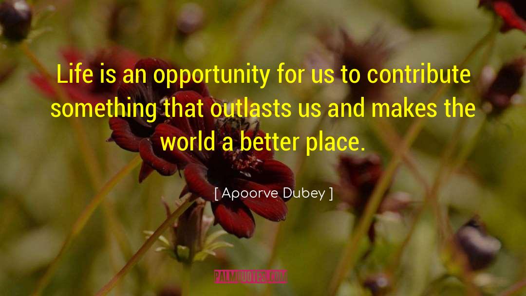 Apoorve Dubey Quotes: Life is an opportunity for