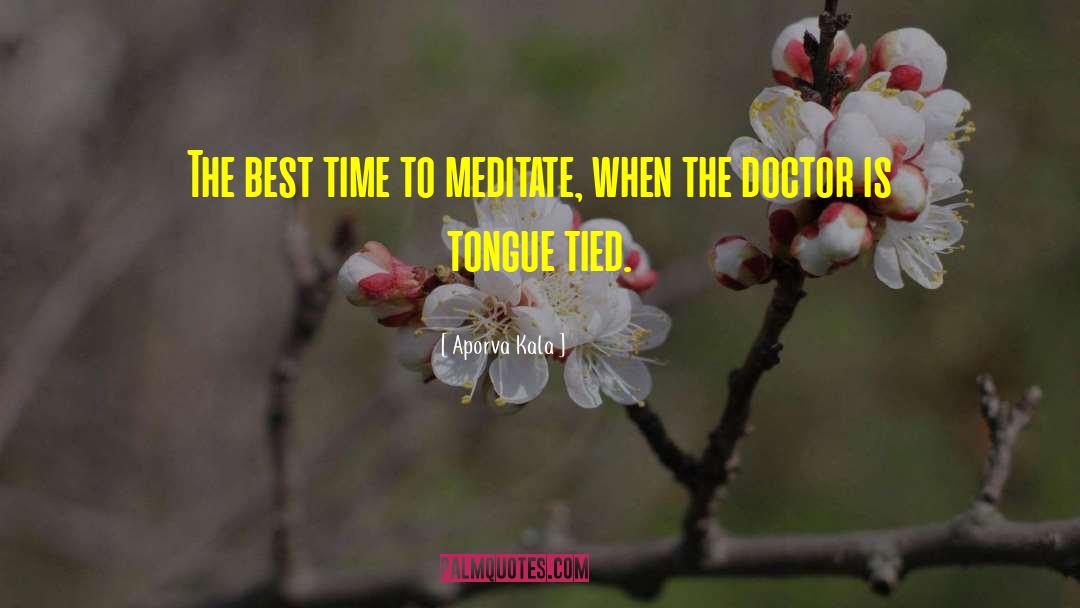 Aporva Kala Quotes: The best time to meditate,