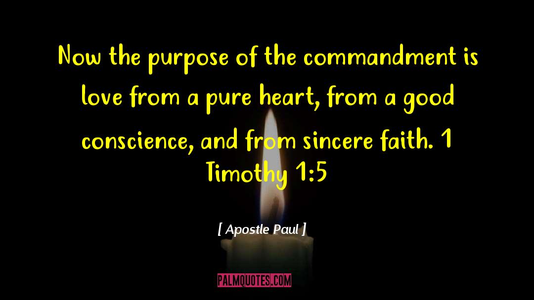 Apostle Paul Quotes: Now the purpose of the