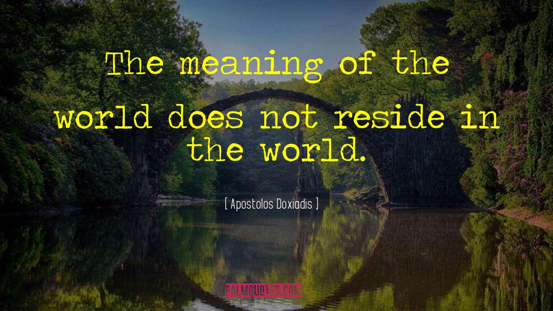 Apostolos Doxiadis Quotes: The meaning of the world