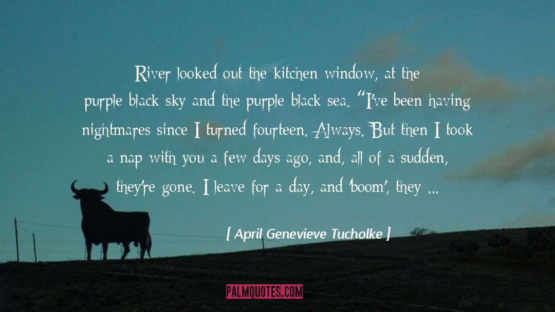 April Genevieve Tucholke Quotes: River looked out the kitchen