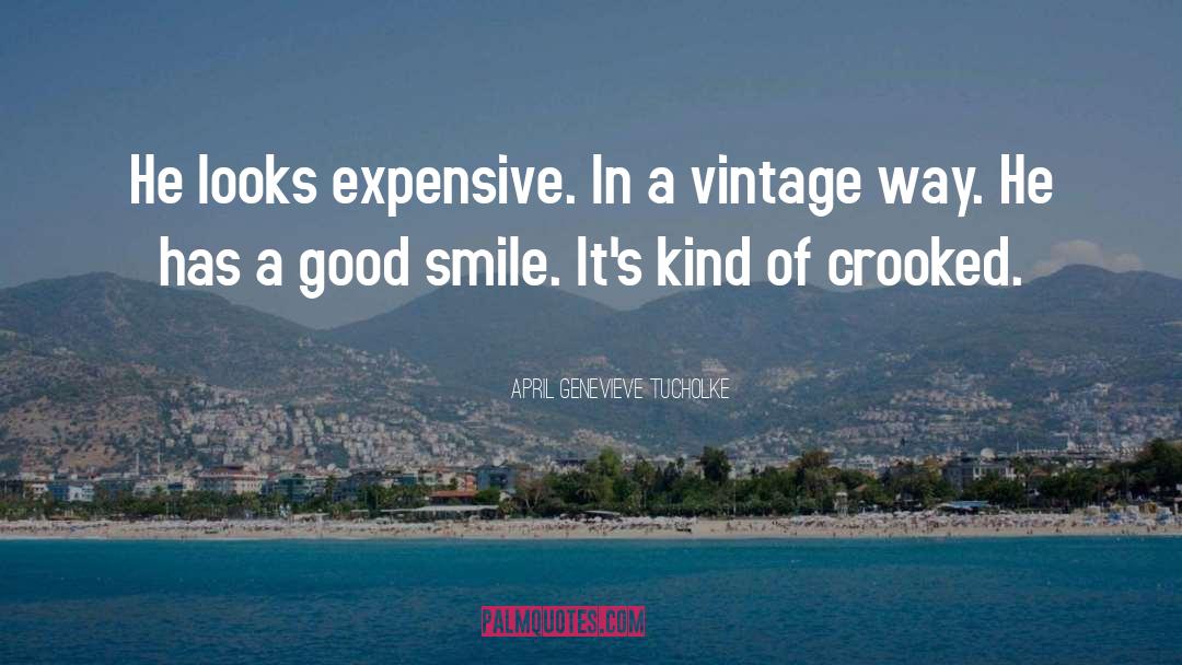 April Genevieve Tucholke Quotes: He looks expensive. In a