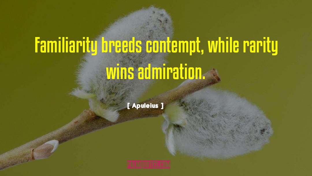 Apuleius Quotes: Familiarity breeds contempt, while rarity