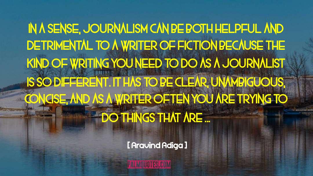 Aravind Adiga Quotes: In a sense, journalism can