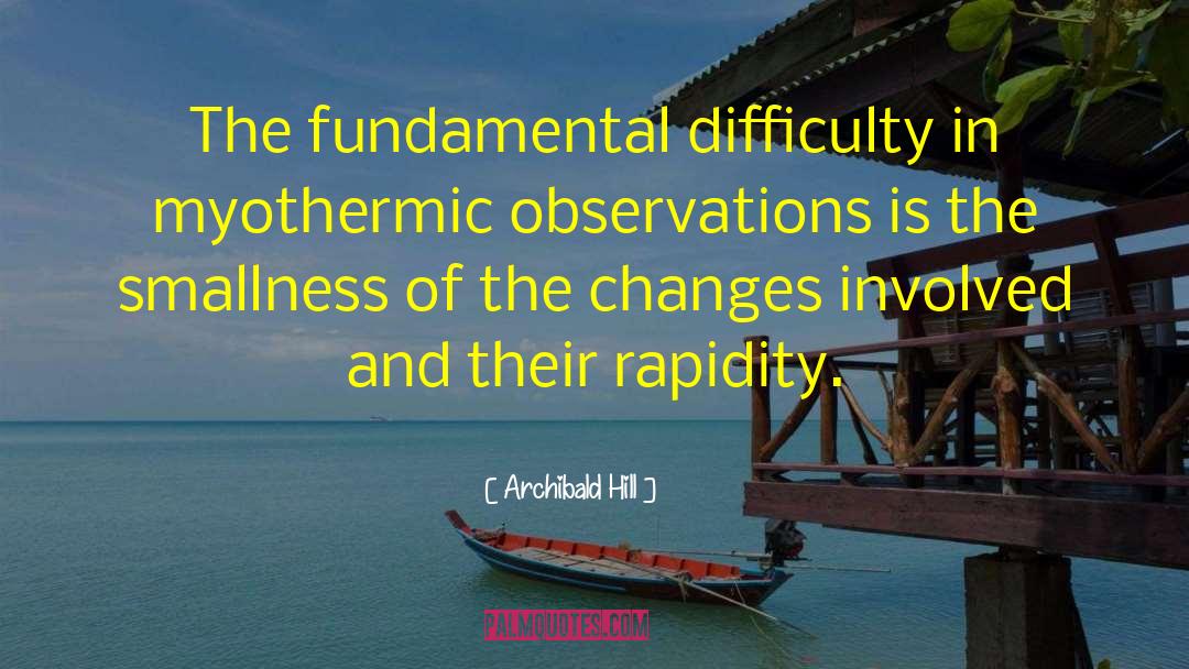 Archibald Hill Quotes: The fundamental difficulty in myothermic