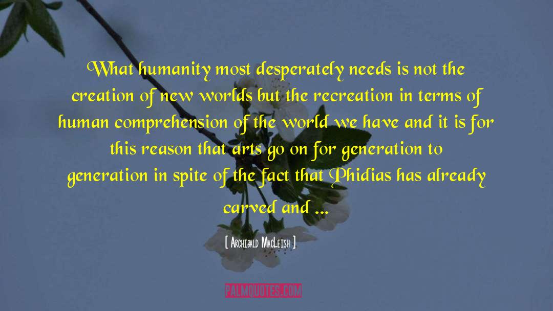 Archibald MacLeish Quotes: What humanity most desperately needs