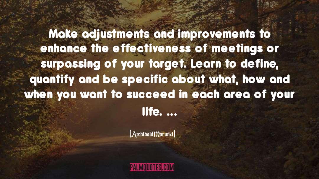 Archibald Marwizi Quotes: Make adjustments and improvements to