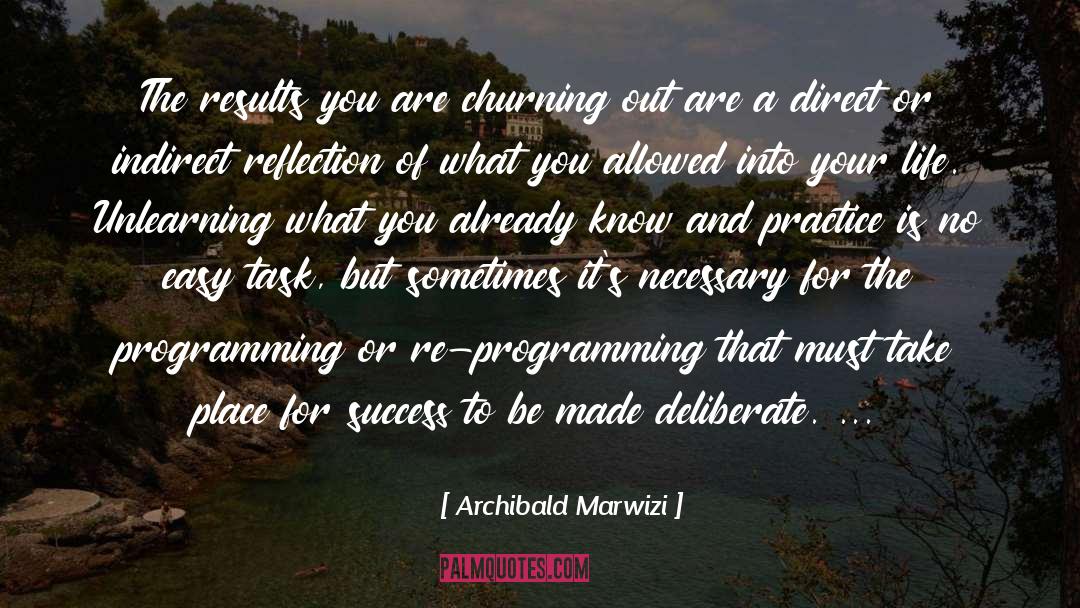 Archibald Marwizi Quotes: The results you are churning