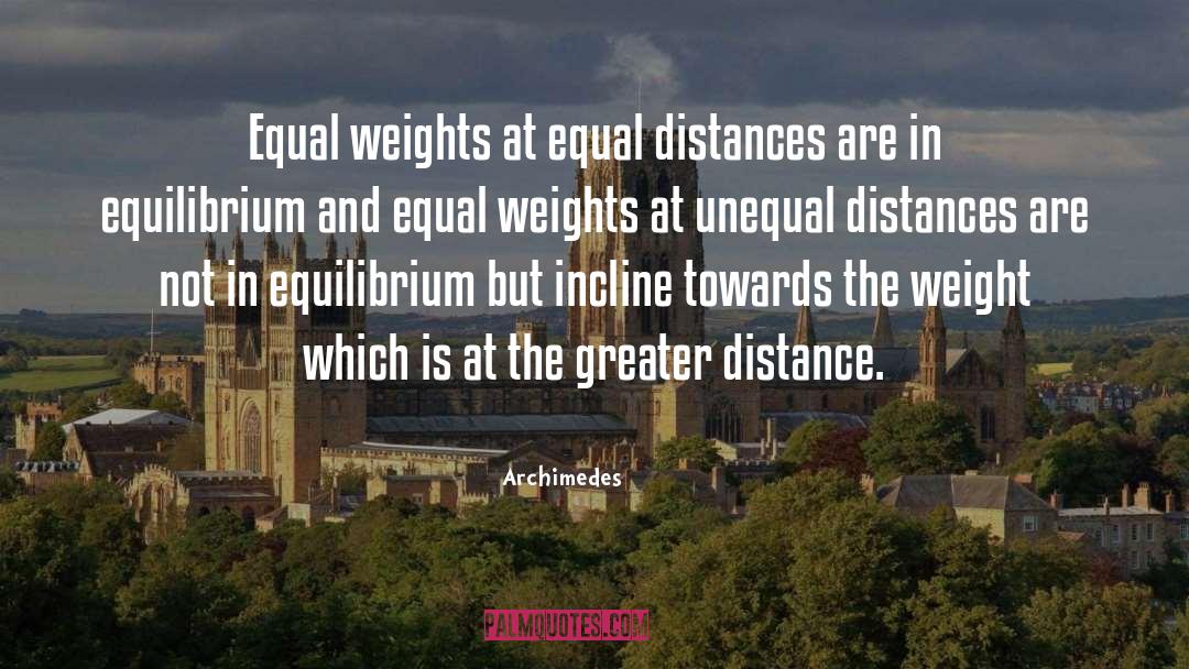 Archimedes Quotes: Equal weights at equal distances