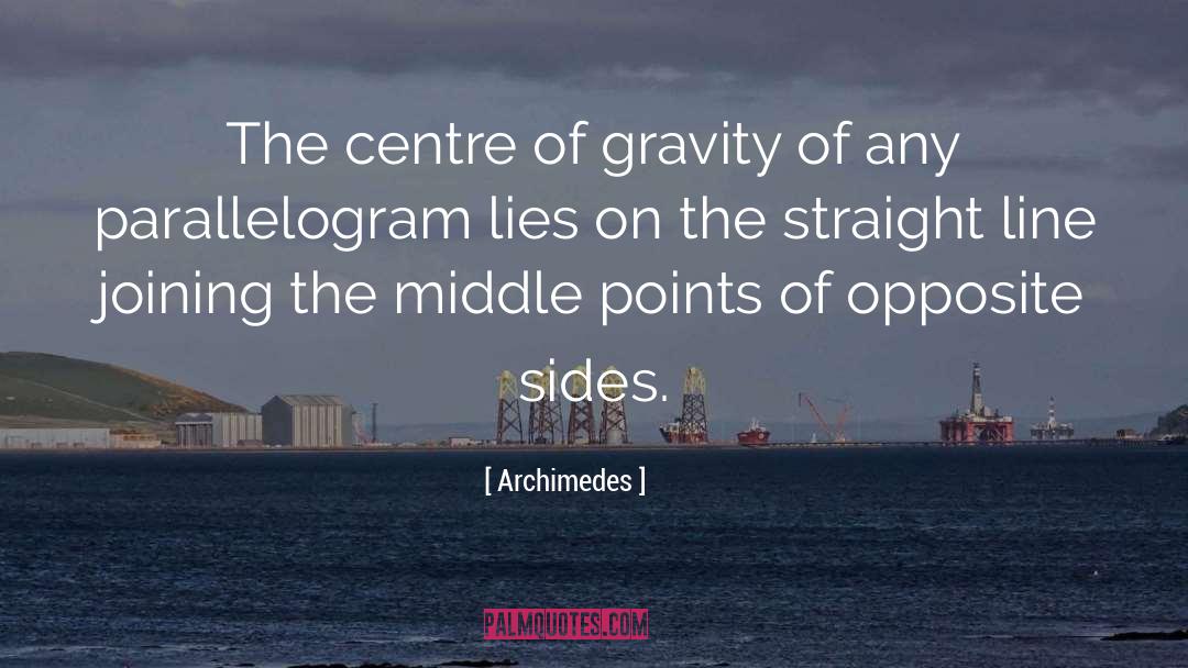 Archimedes Quotes: The centre of gravity of