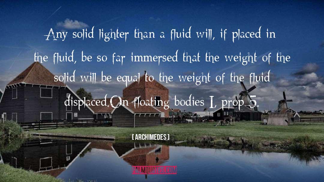 Archimedes Quotes: Any solid lighter than a