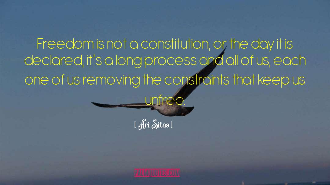 Ari Sitas Quotes: Freedom is not a constitution,