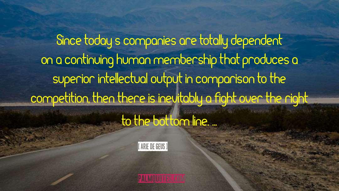 Arie De Geus Quotes: Since today's companies are totally