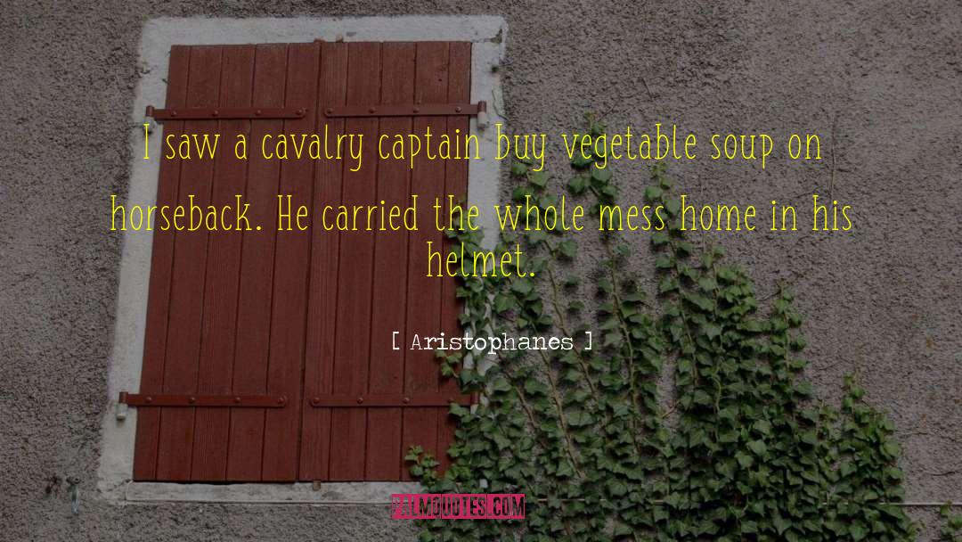 Aristophanes Quotes: I saw a cavalry captain