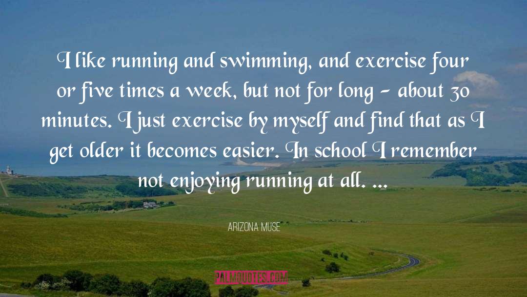 Arizona Muse Quotes: I like running and swimming,