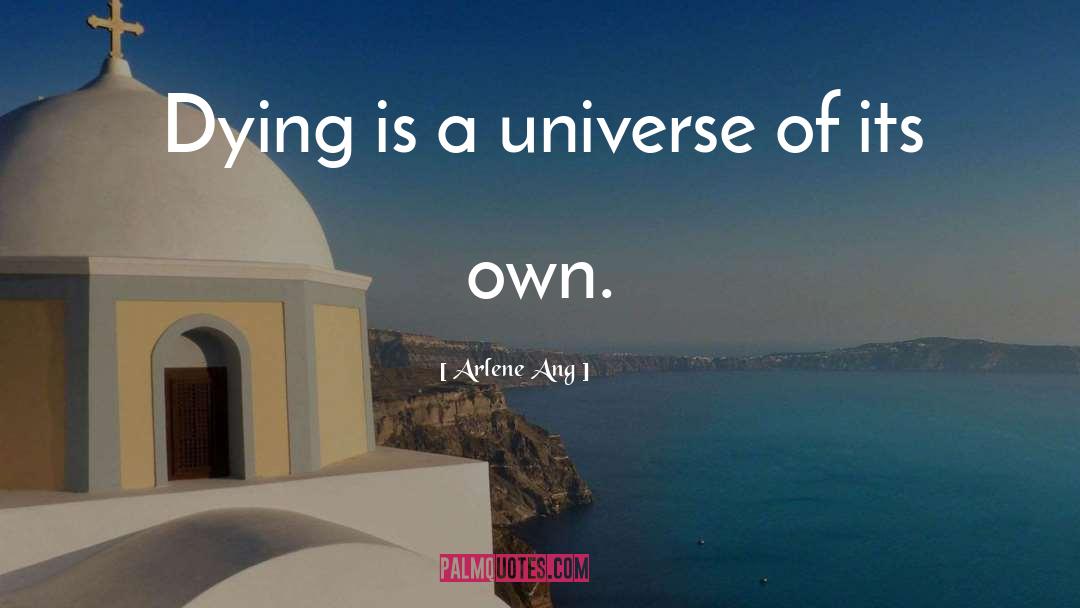 Arlene Ang Quotes: Dying is a universe of