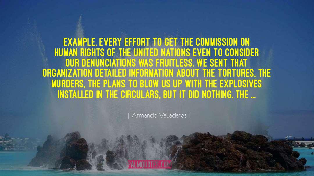 Armando Valladares Quotes: example. Every effort to get