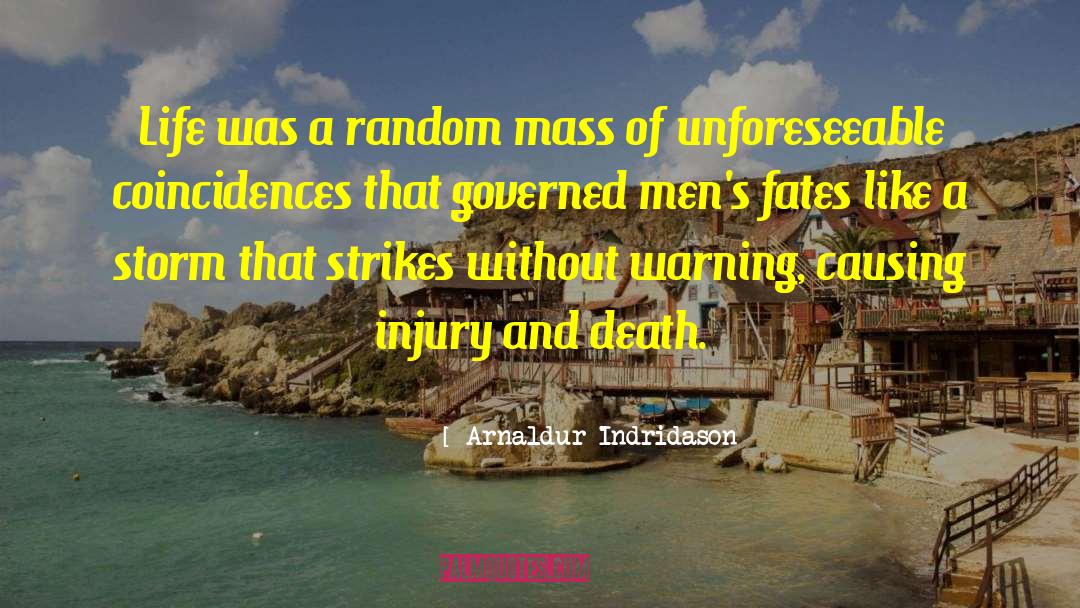 Arnaldur Indridason Quotes: Life was a random mass