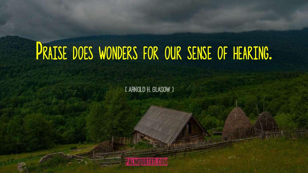 Arnold H. Glasow Quotes: Praise does wonders for our