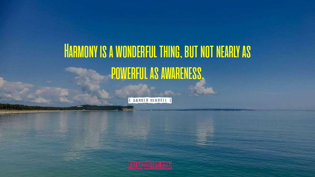 Arnold Mindell Quotes: Harmony is a wonderful thing,