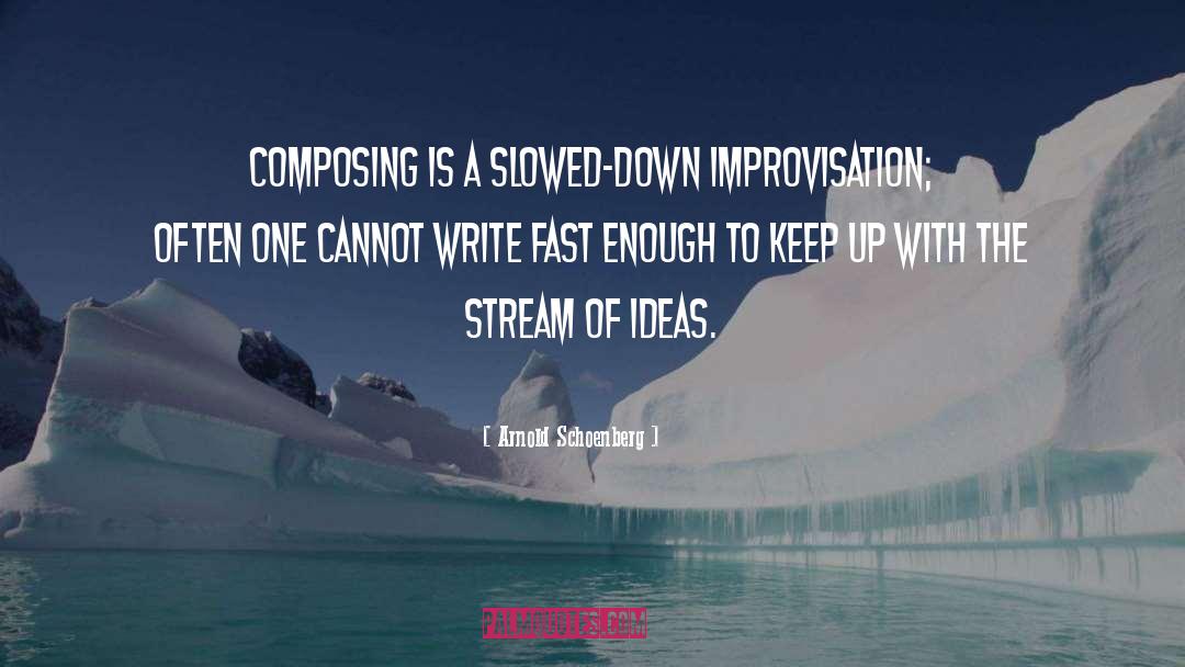 Arnold Schoenberg Quotes: Composing is a slowed-down improvisation;