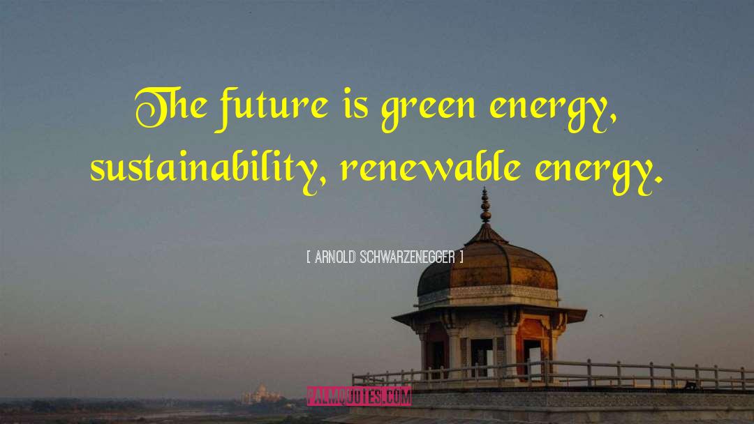 Arnold Schwarzenegger Quotes: The future is green energy,