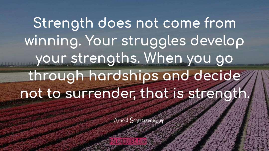 Arnold Schwarzenegger Quotes: Strength does not come from