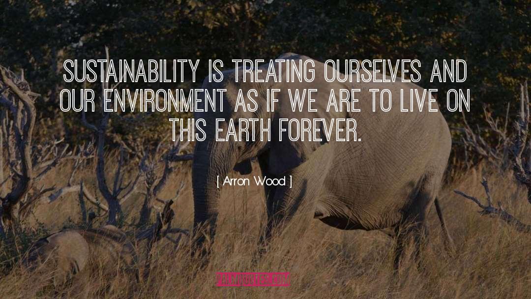 Arron Wood Quotes: Sustainability is treating ourselves and