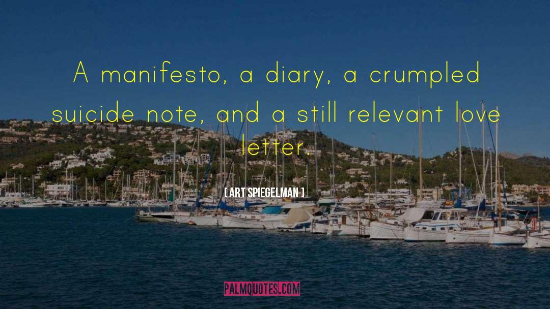 Art Spiegelman Quotes: A manifesto, a diary, a