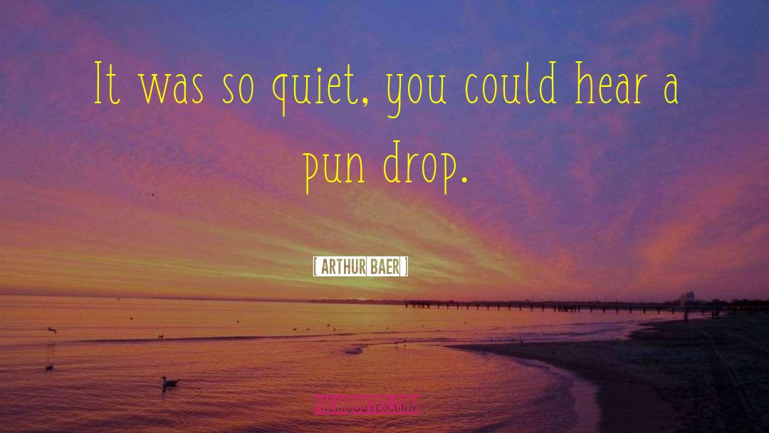 Arthur Baer Quotes: It was so quiet, you