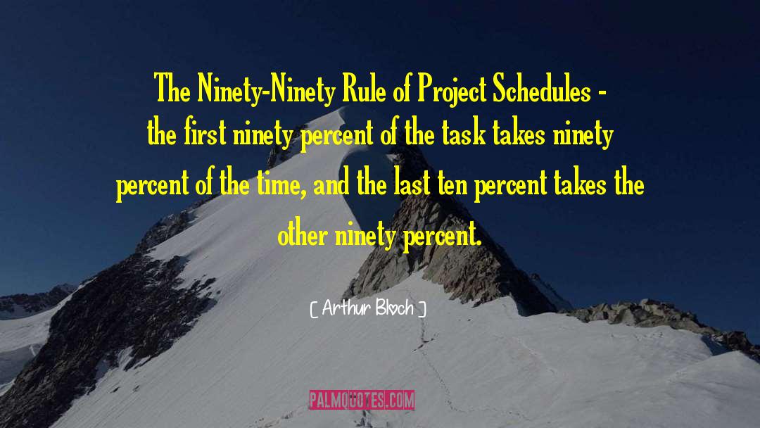 Arthur Bloch Quotes: The Ninety-Ninety Rule of Project