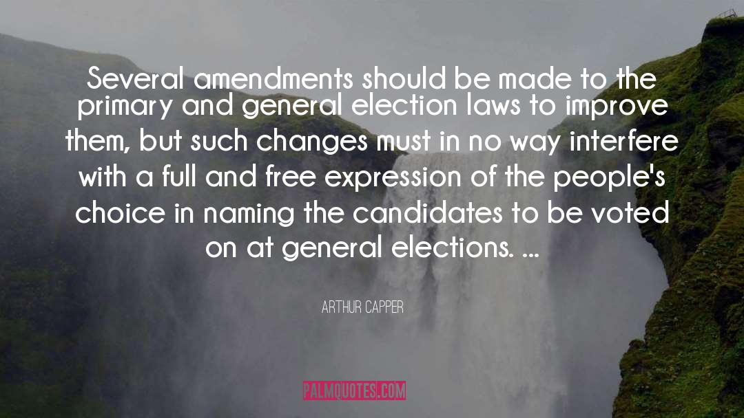 Arthur Capper Quotes: Several amendments should be made