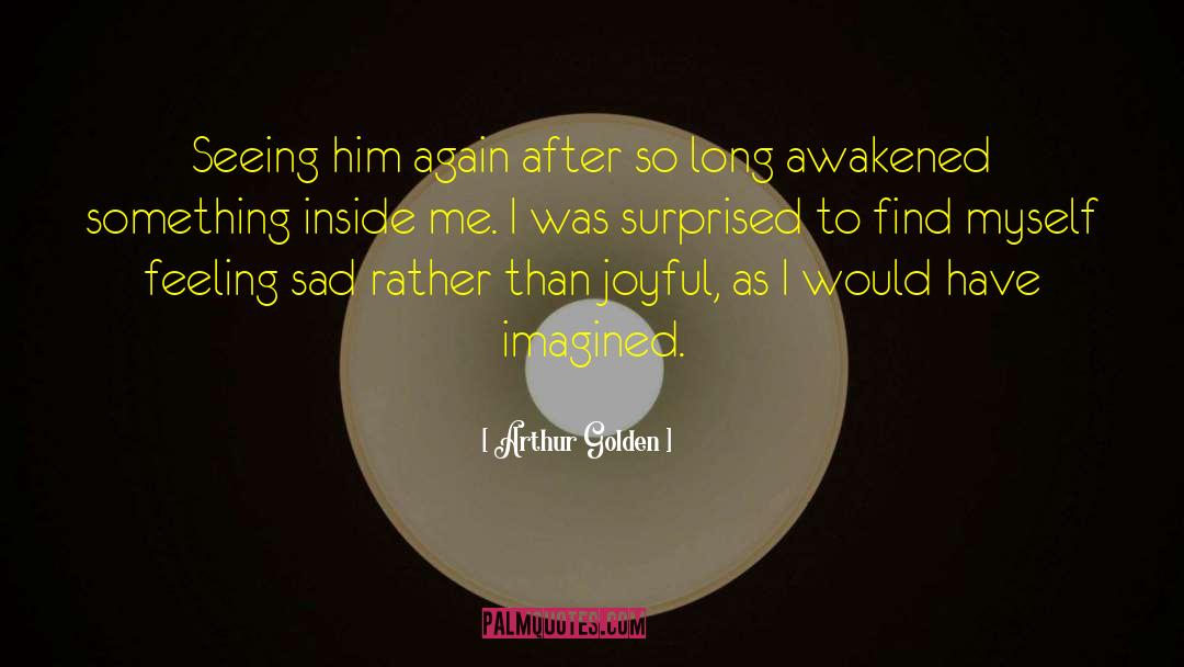 Arthur Golden Quotes: Seeing him again after so