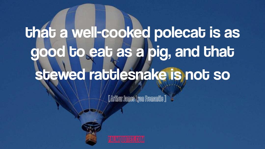 Arthur James Lyon Fremantle Quotes: that a well-cooked polecat is